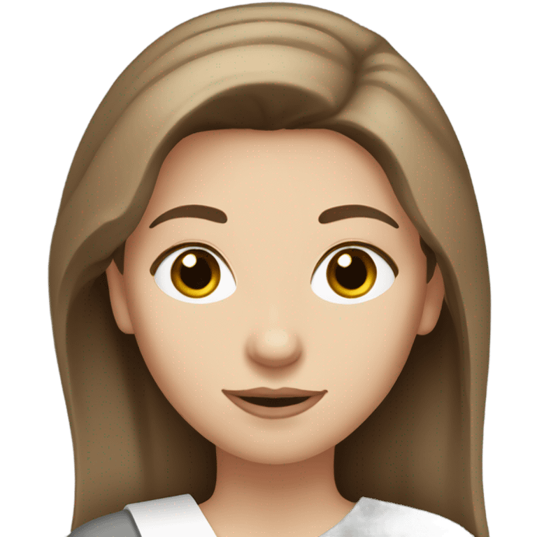 White Girl with brown hair and a newspaper  emoji