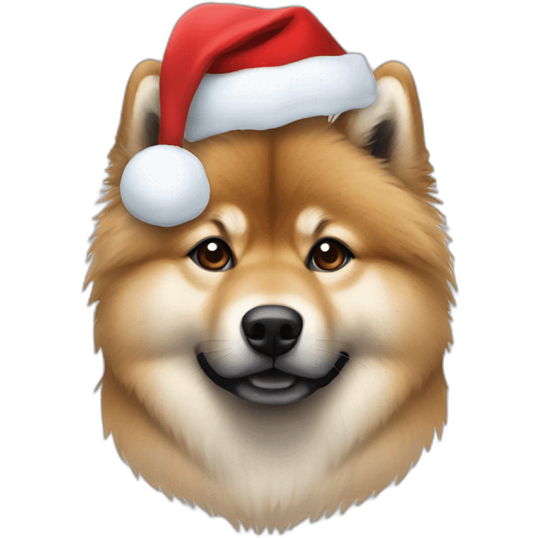 Eurasier dress as santa emoji