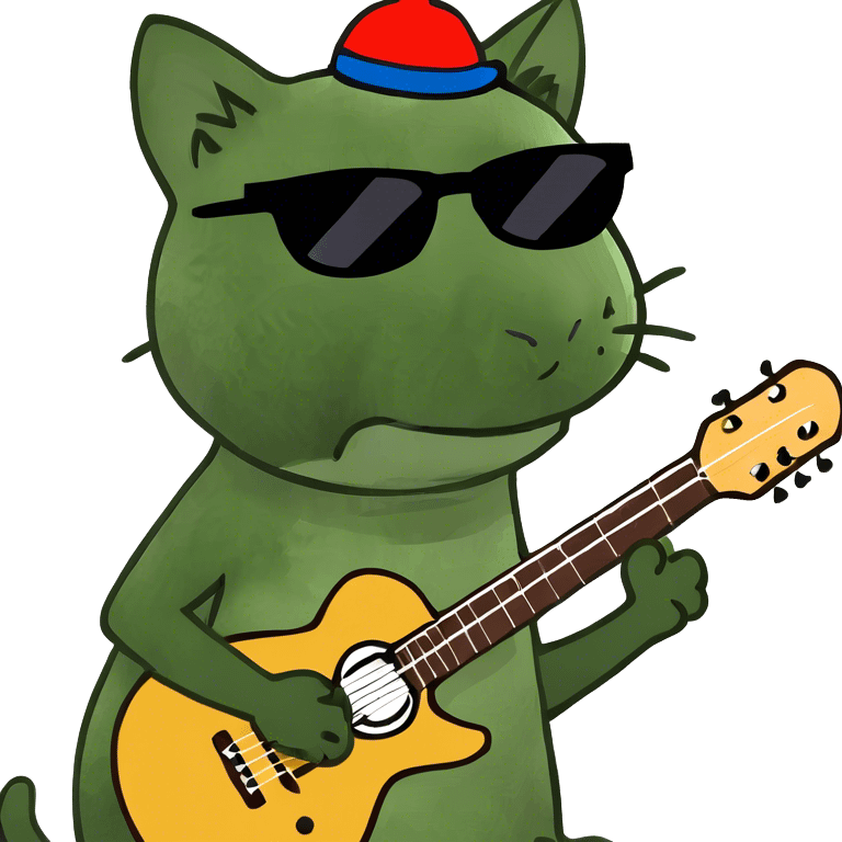 Cat Play guitar emoji