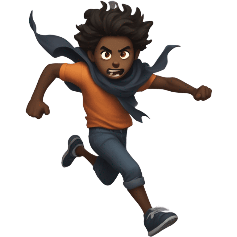 Boy running from demon  emoji