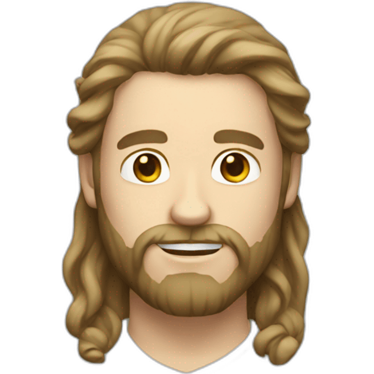 White skin man with beard and long hair  emoji