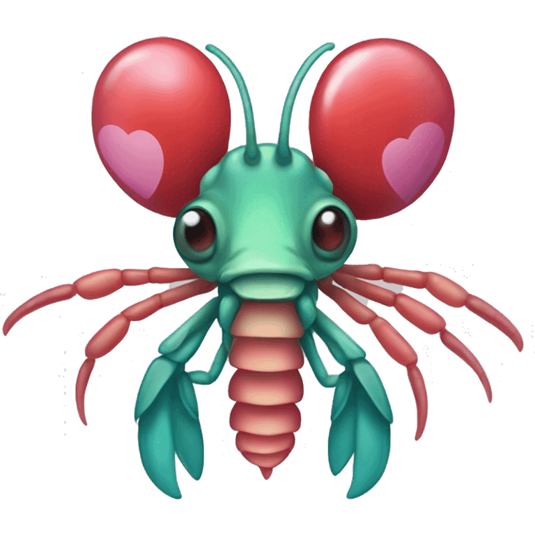 mantis shrimp with hearts emoji