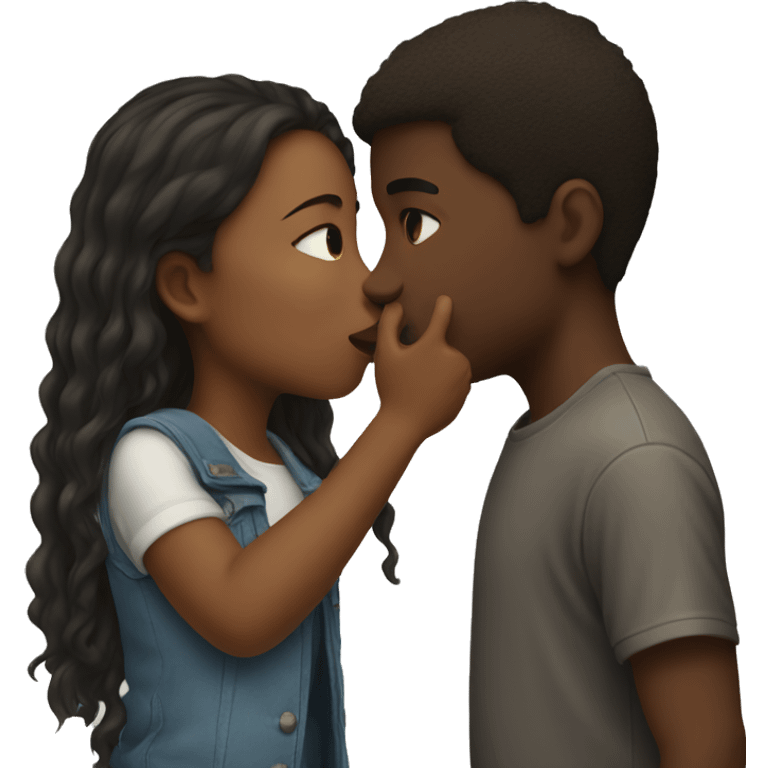 Girl and a boy kissing emoji