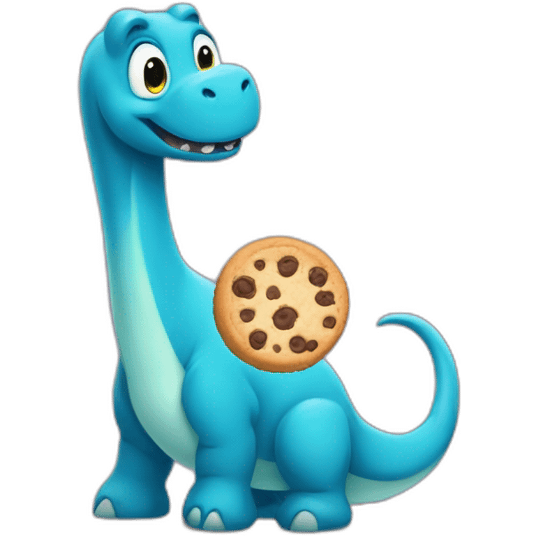 Brontosaurus blue eating cookies  emoji