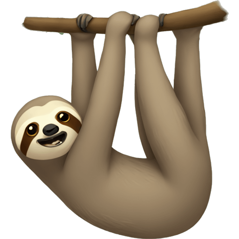 Sloth hanging from a tree emoji