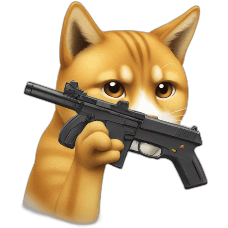 cat with gun like doge_gun emoji (doge gun https//emoji.gg/emoji/1311-doge-gun) btw make it look left and copy dogo emoji emoji