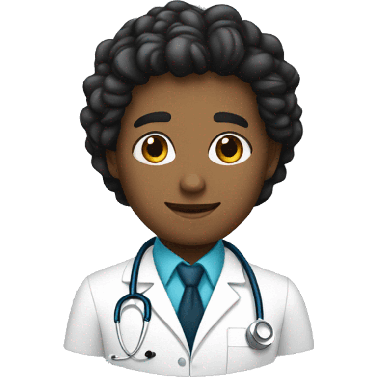 Doctor joven piel trigueña cabello oscuro emoji