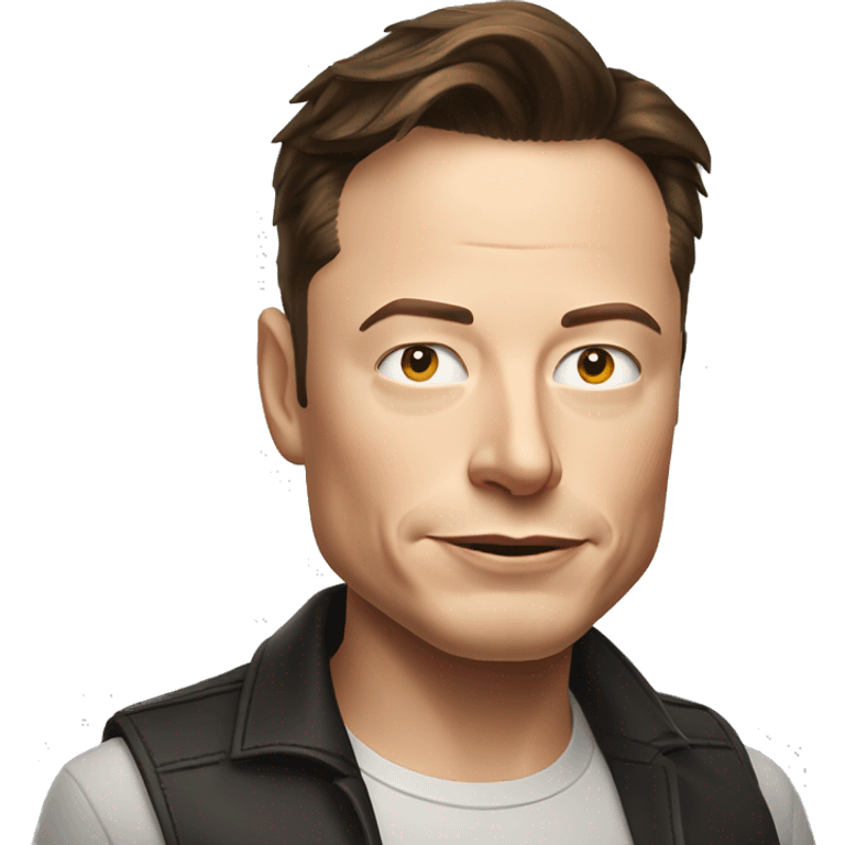 Elon musk attitude confident face and weird glass emoji