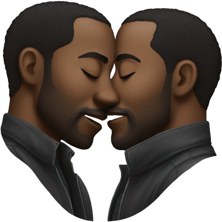 2 guys kissing black hot emoji