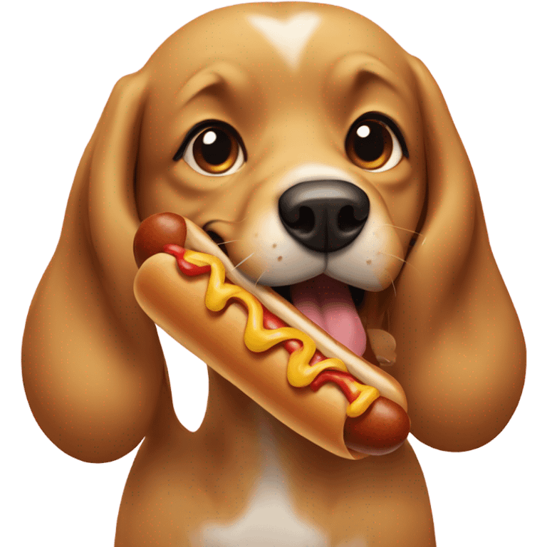 Dog sucking a hotdog  emoji