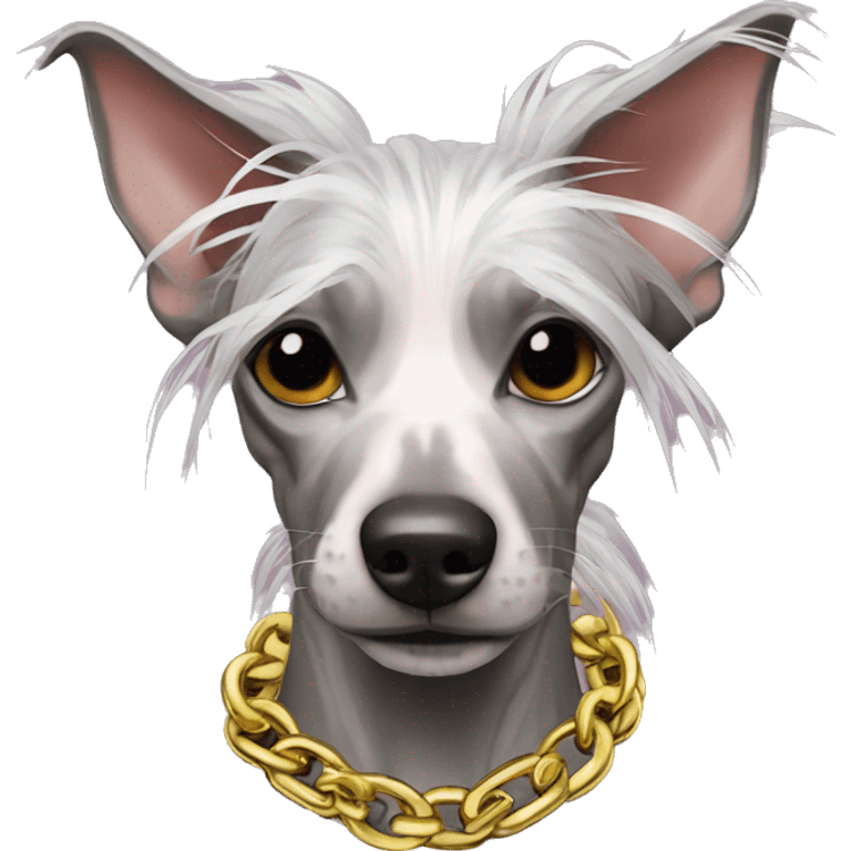 Punk Chinese crested neon hair gold chain piercings tattoos emoji