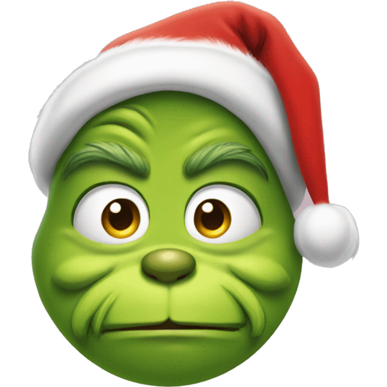 cute grinch with Santa hat emoji