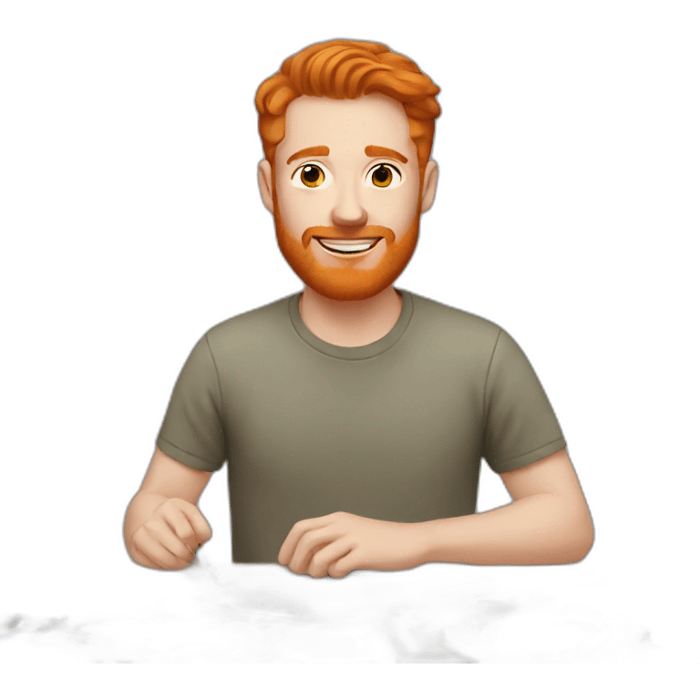 Ginger artist in his studio emoji