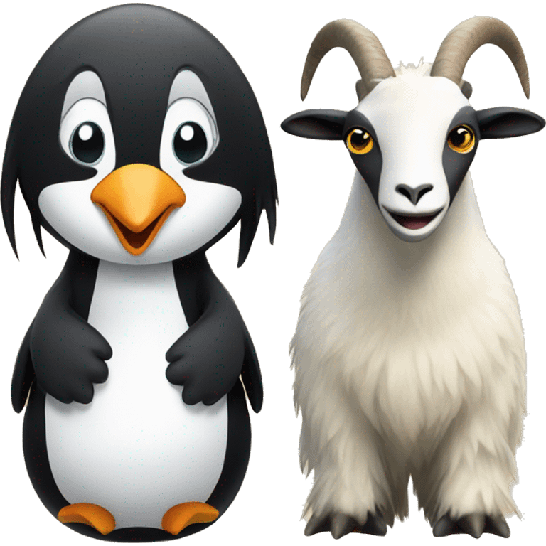 Penguin and a goat emoji