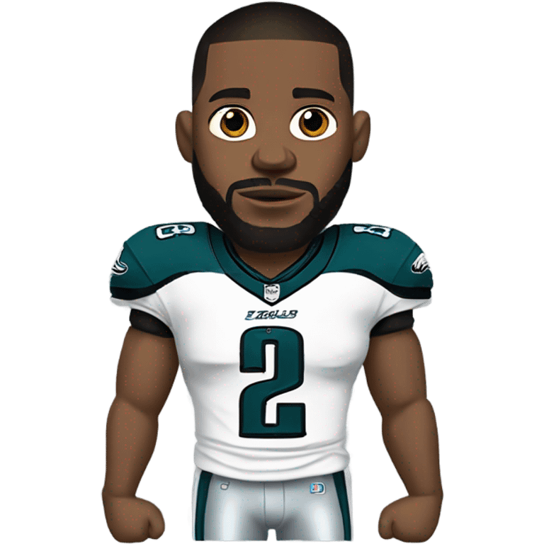 A sad Darius Slay in an Eagles jersey with his arm in a sling.  emoji