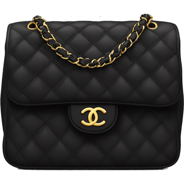 Black Chanel flap bag  emoji