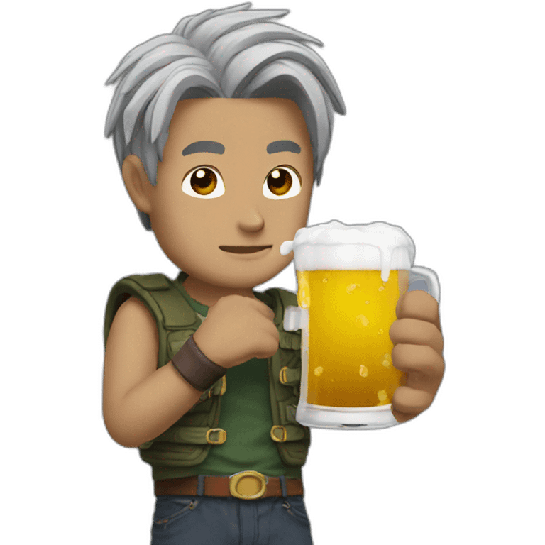 Trunks drink beer emoji