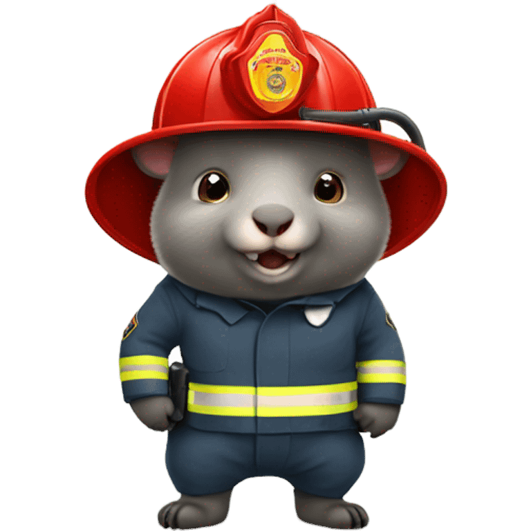 Wombat firefighter emoji