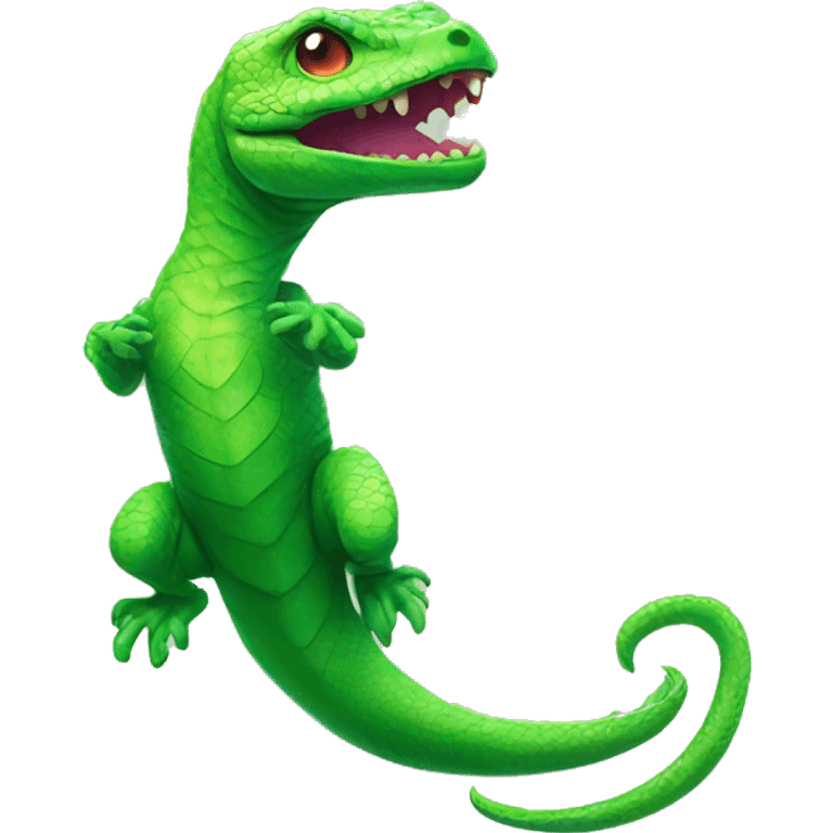 Green reptilian neon tail emoji