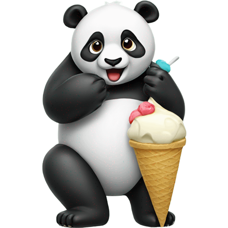 Panda eating ice cream emoji