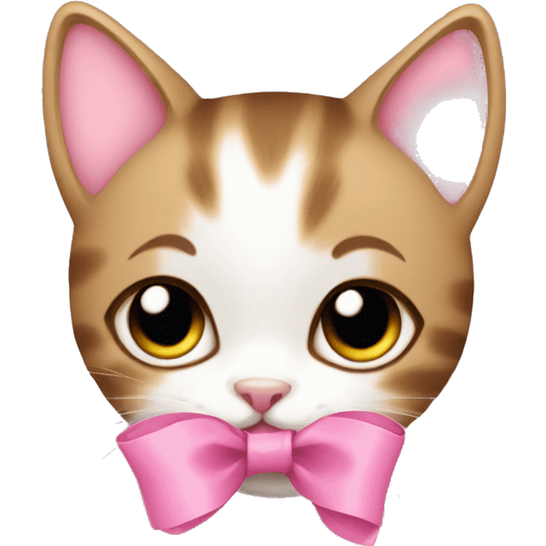 kitten with pink bow emoji