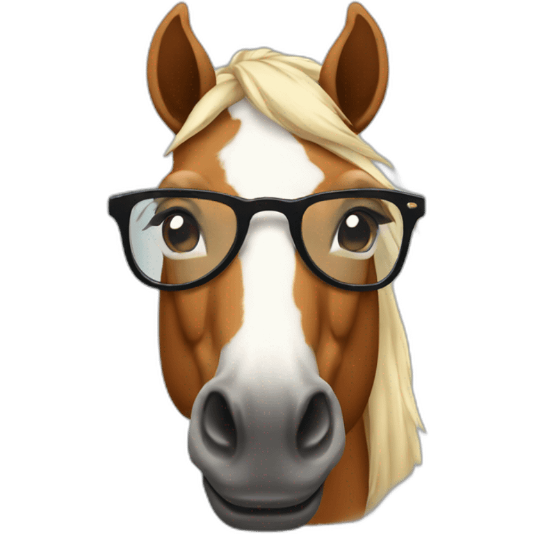 Horse with glasses emoji