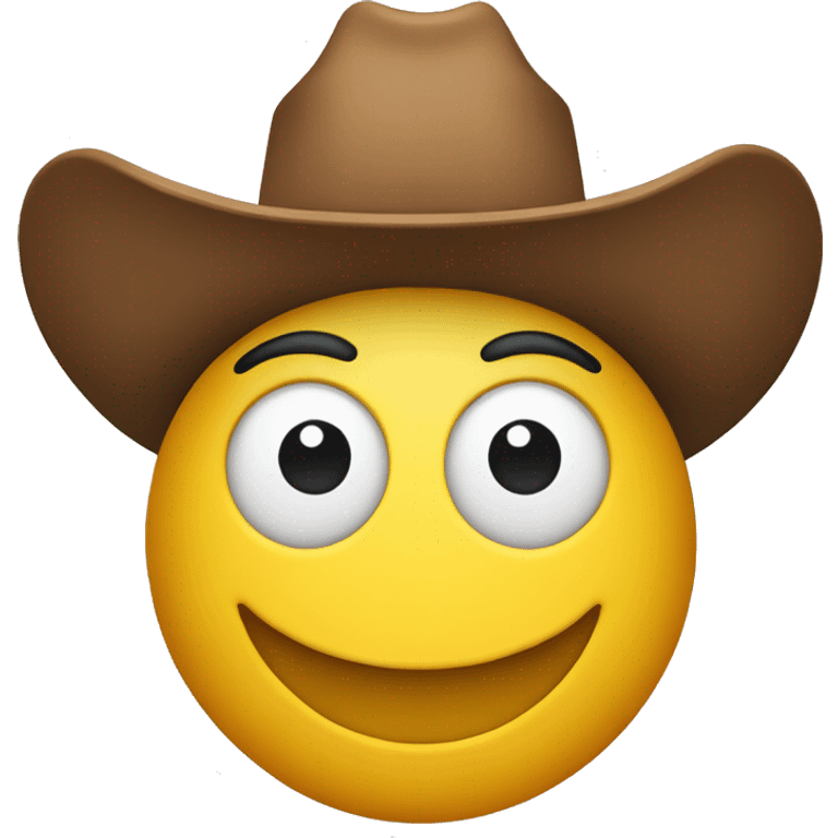 Smiley face wearing a cowboy hat with heart eyes emoji