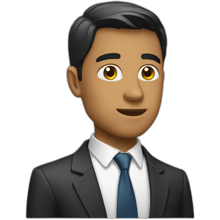 man in suit looking to the side (side view) emoji