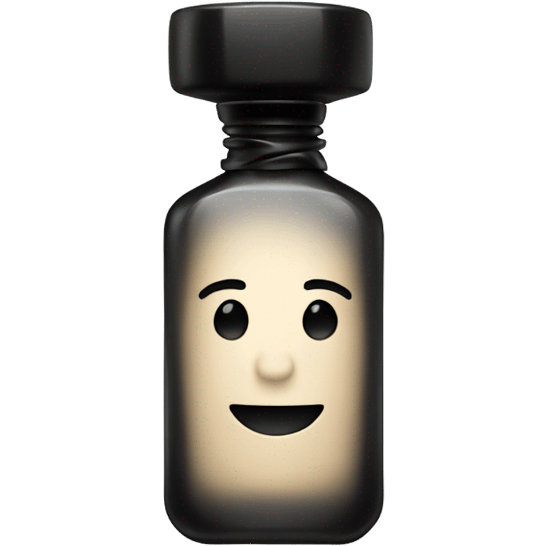 smiling perfume with black cap emoji