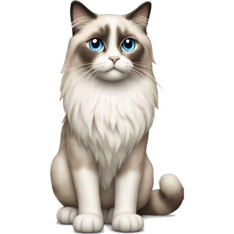 standing ragdoll cat facing left, full body emoji