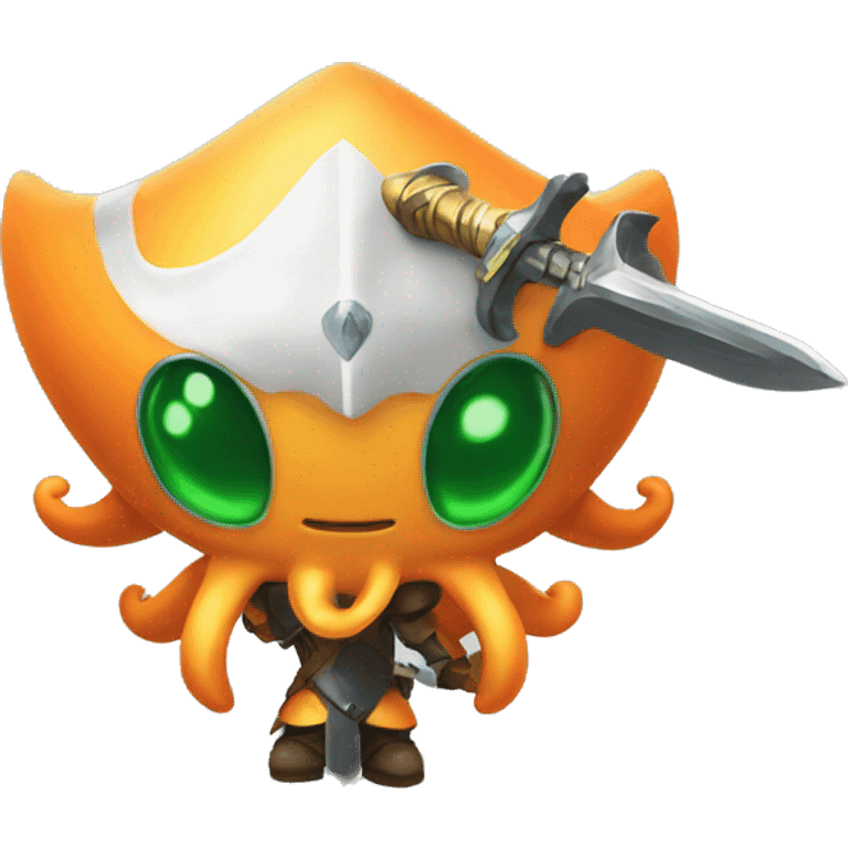 splatoon squid with knights sword and shield emoji