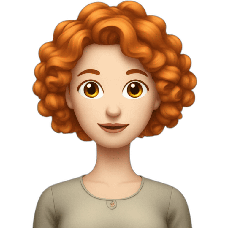 Femme rousse avec cheveux bouclés emoji