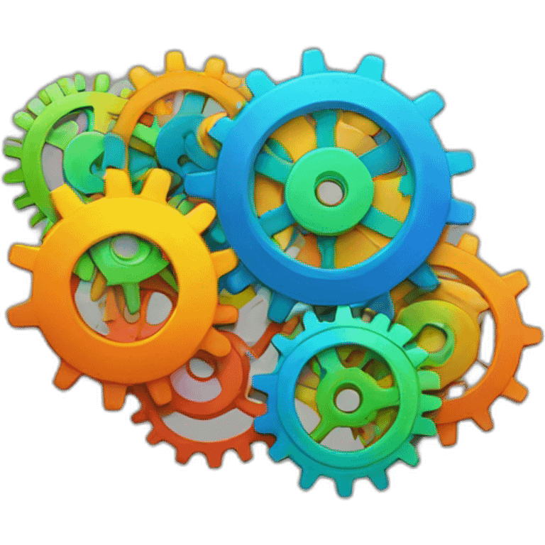 colorful cogs connected in a circle emoji