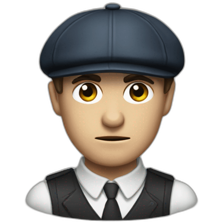 Angry Tommy Shelby with newsboy cap emoji