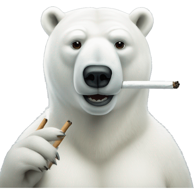 Polar bear smoking emoji