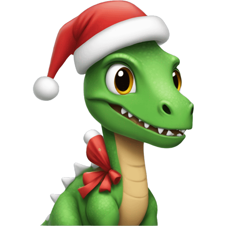 Female dinosaur with Santa outfit  emoji