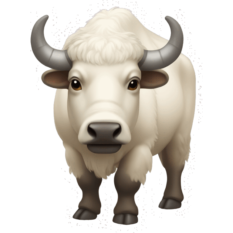 White bison with brown arrow on forehead without horns emoji