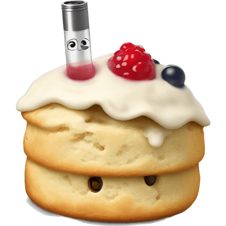 Buttermilk scone holding vape emoji