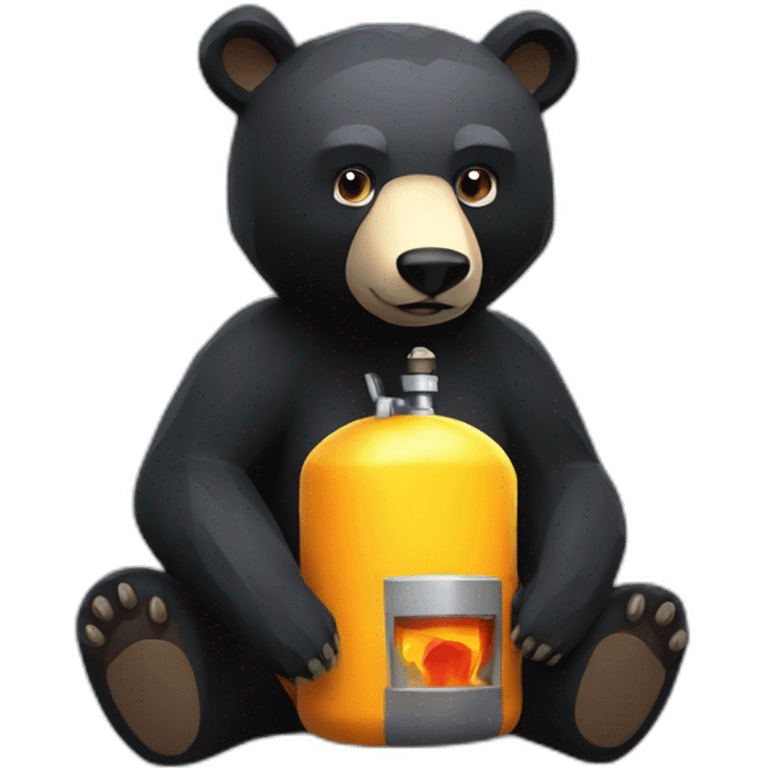 stand Lowpoly black bear with fuel gas emoji