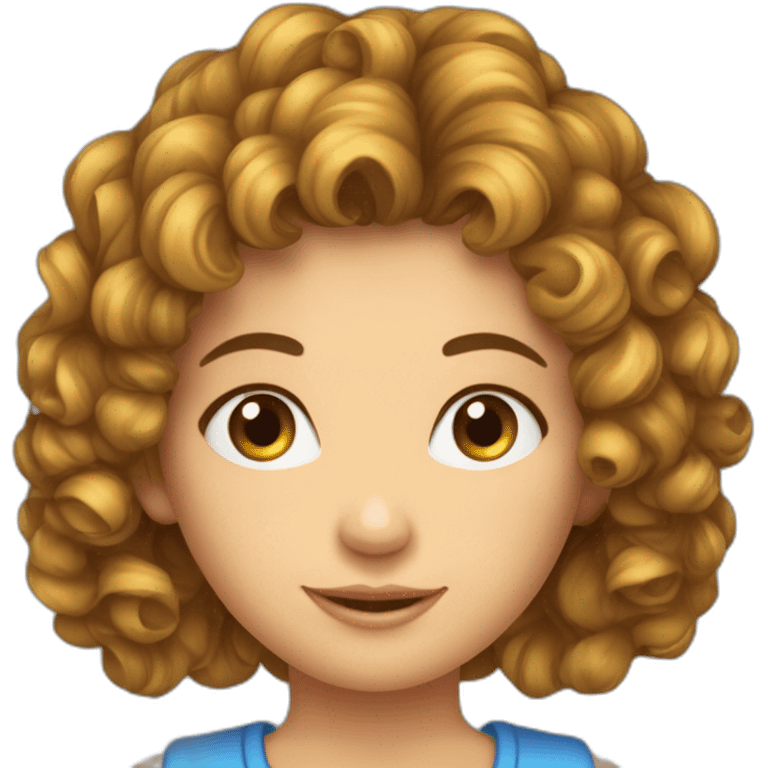 fille cheveux bouclés tenant la main d’un garçon cheveux bouclés court emoji