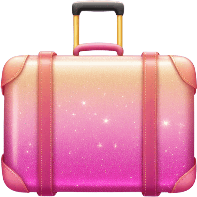 Pink ombre suitcase with glitter  emoji