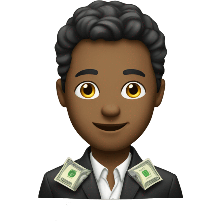 young and rich man with money emoji