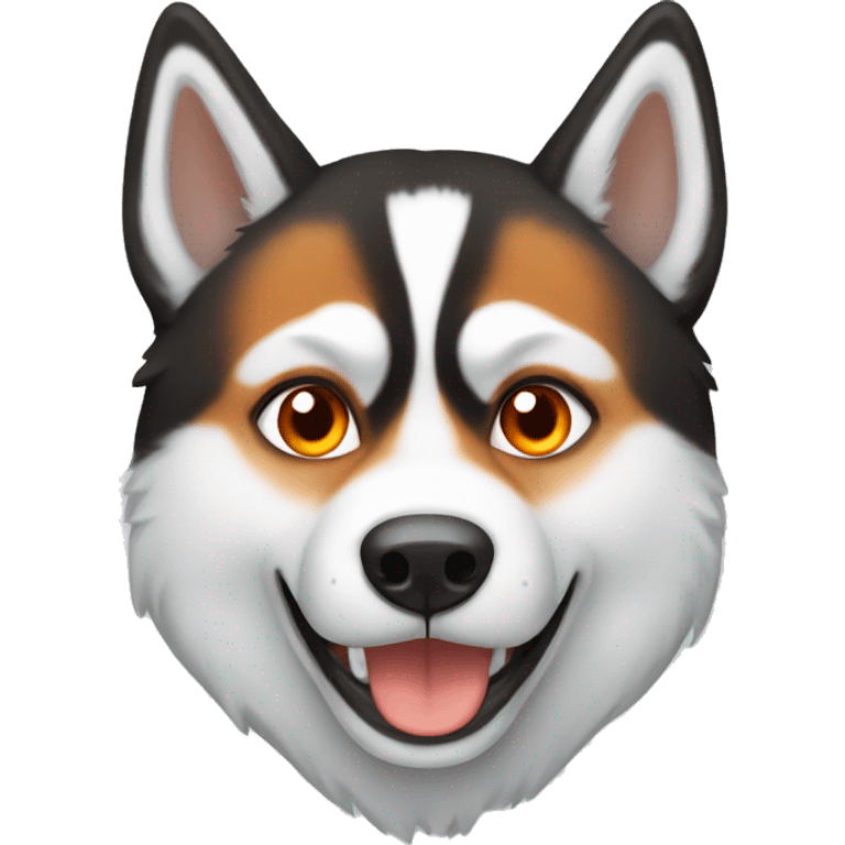 Husky with orange color emoji