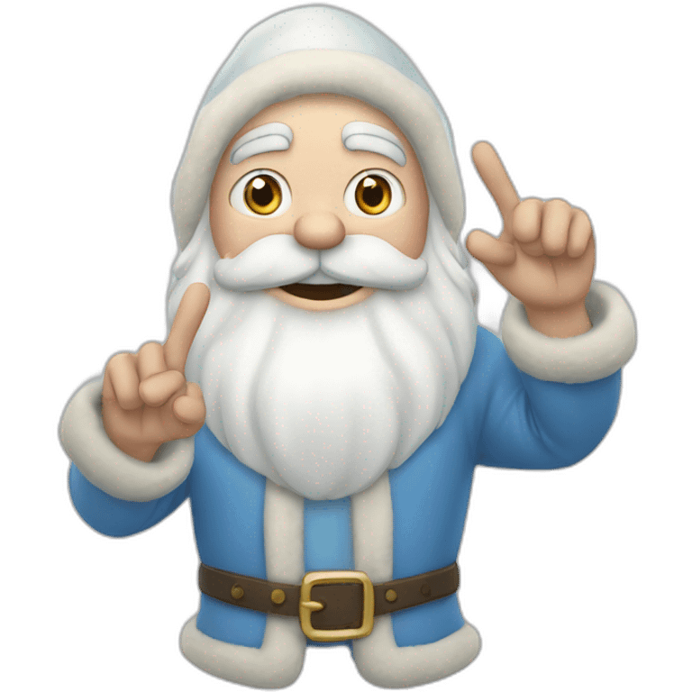 Father Frost shows hand sign of the horns emoji