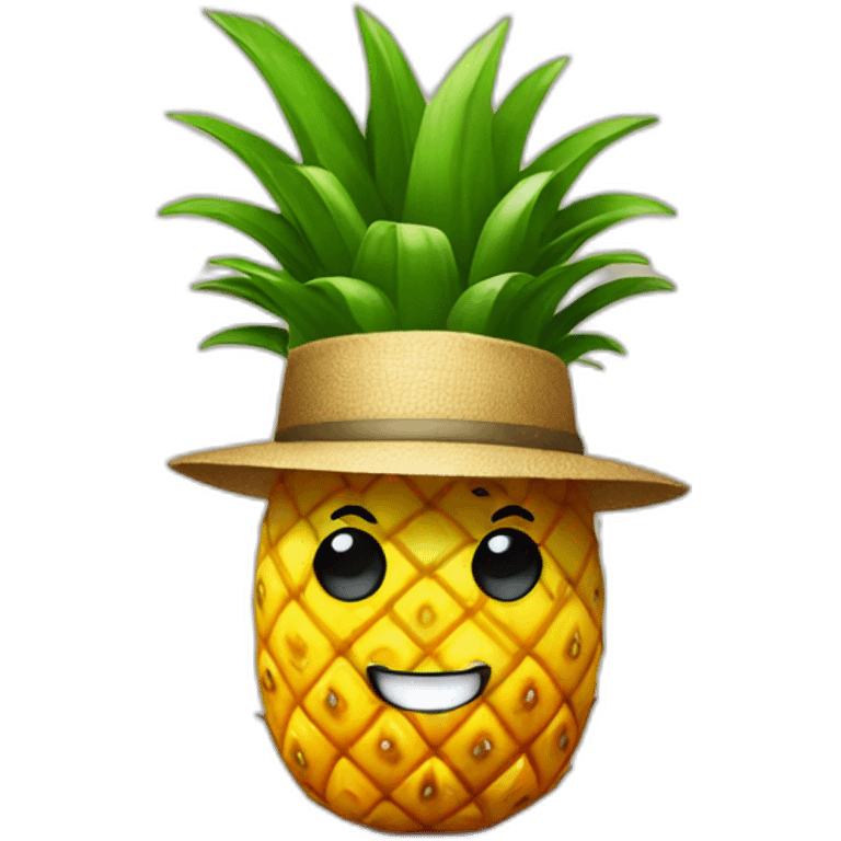 Pineapple in a fedora emoji