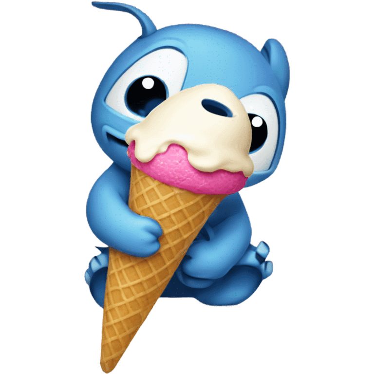 Stitch licking ice cream  emoji