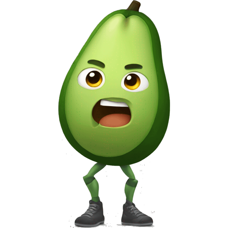 avocado character with muscular arms emoji