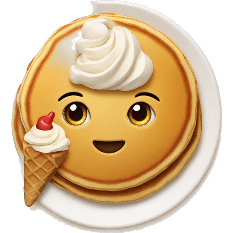 Pancake with ice cream emoji