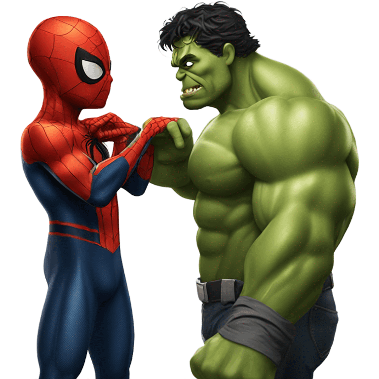 Spiderman kiss hulk emoji