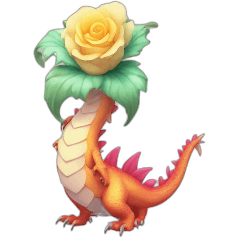 dragon cute FLOWER CRISTAL emoji